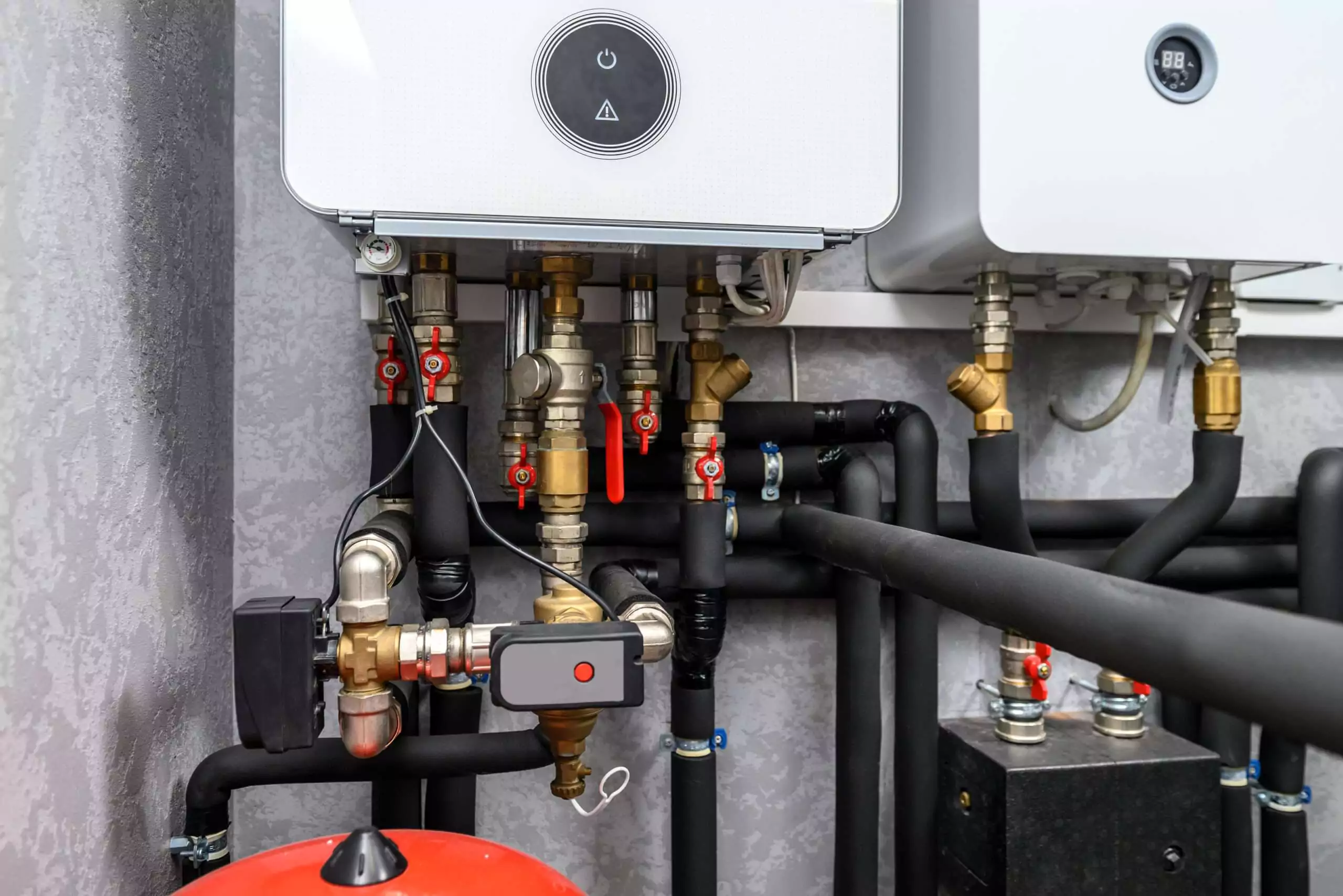 Pipes and Plumbing with Water Heater System