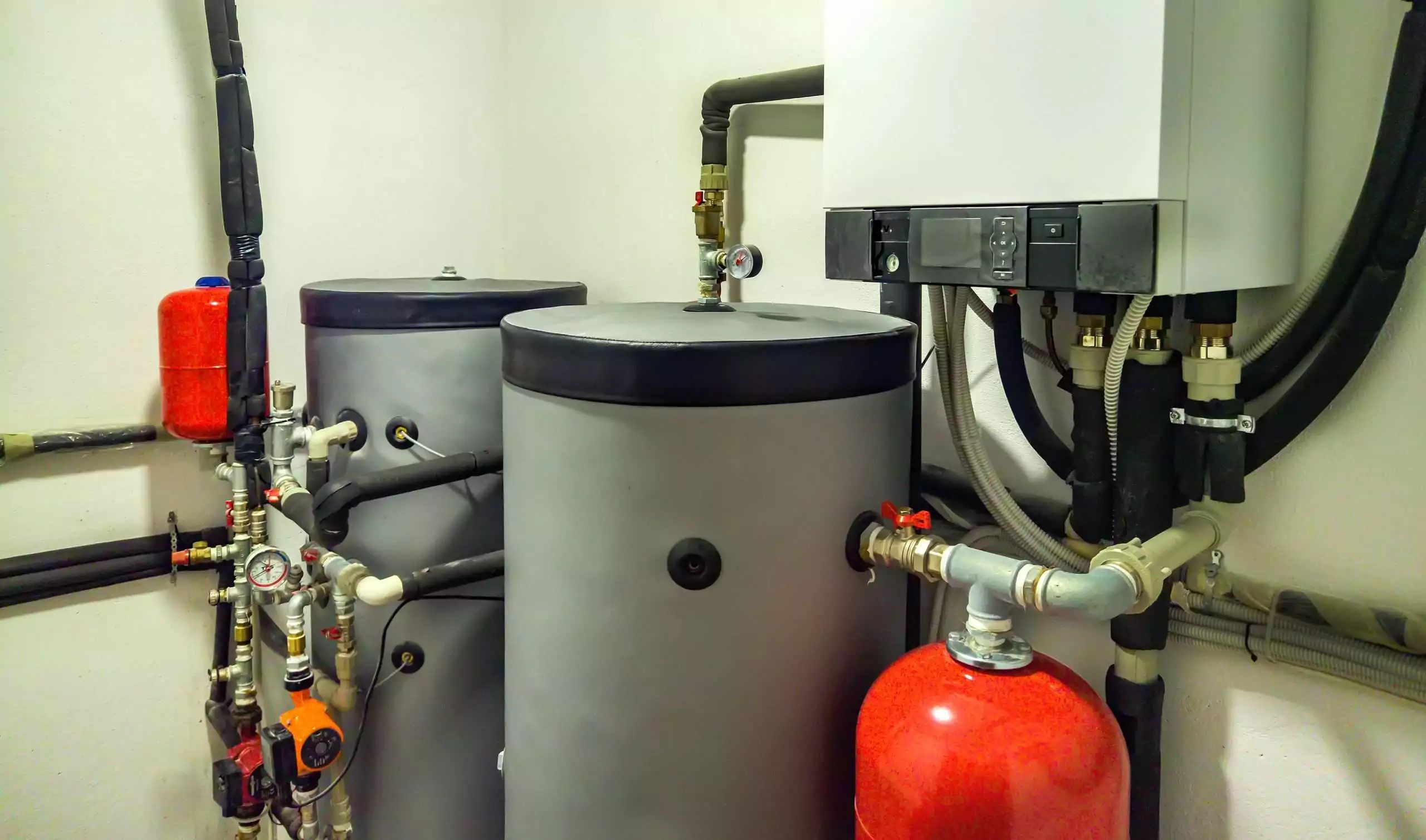 Water Heating System Components in an Indoor Setting