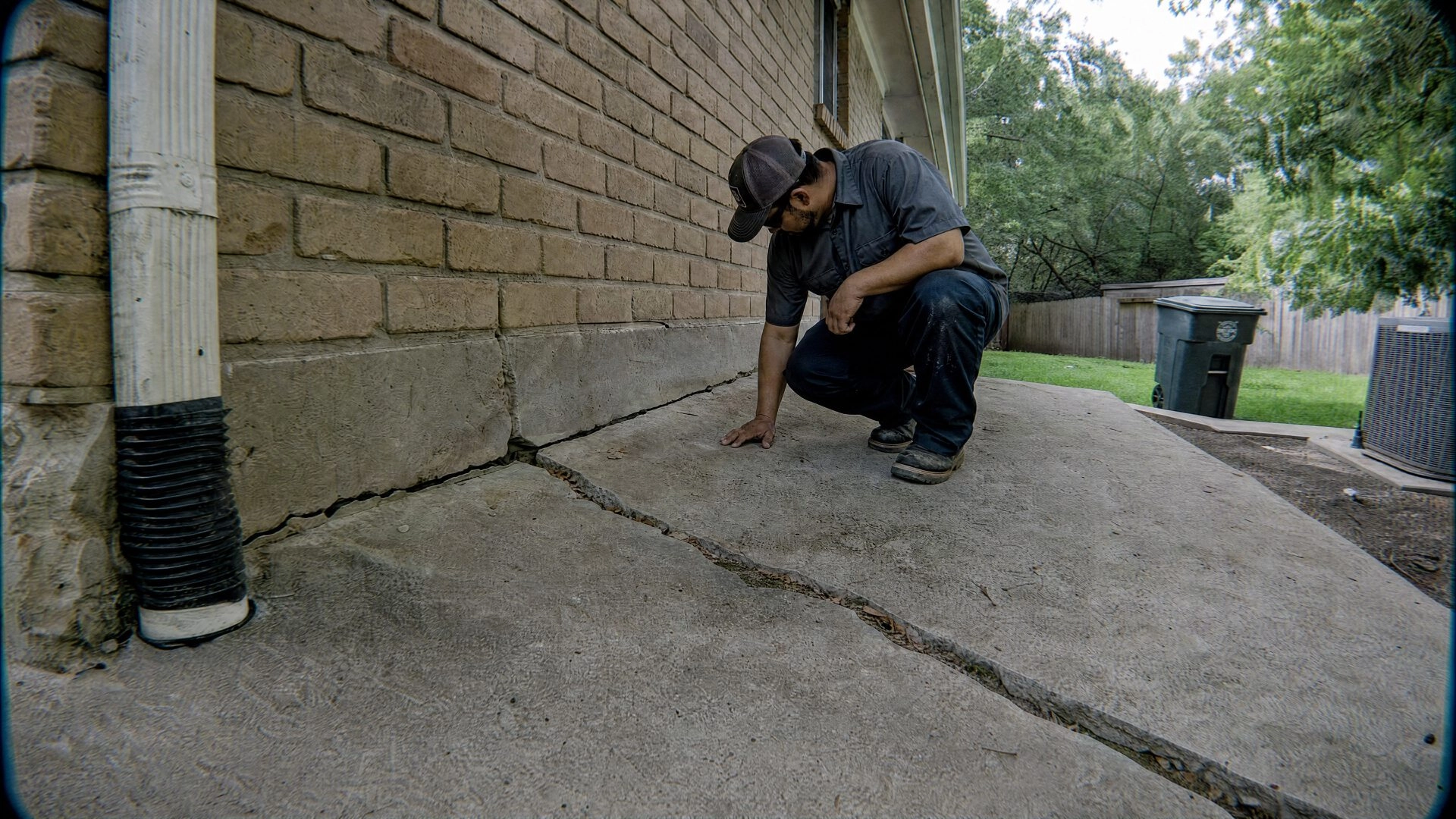 repair man looking for a slab that needs fixing in texas